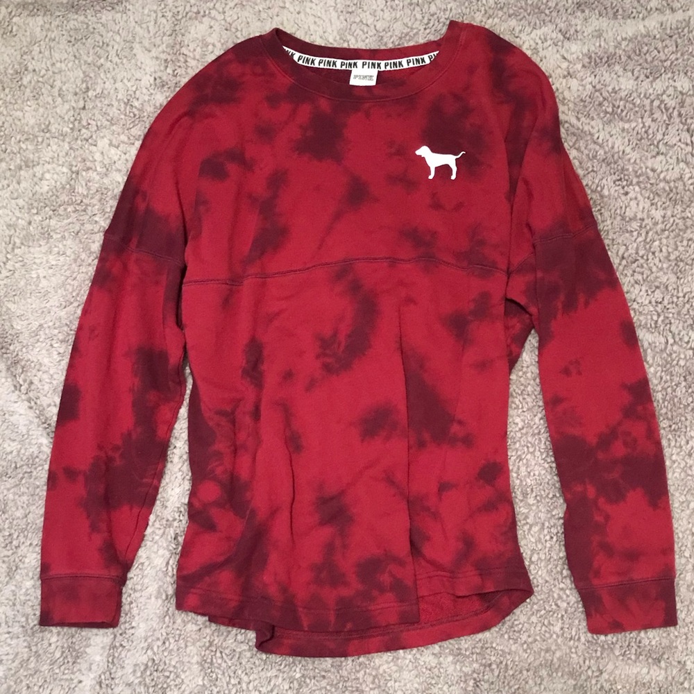 VS PINK MAROON TIE-DYE Sweatshirt!!!!